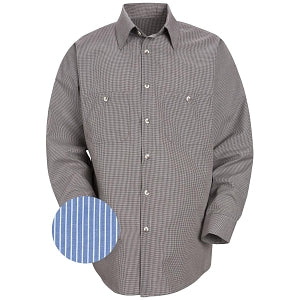 Vf Workwear-Div / Vf Imagewear (W) Long Sleeve Patterned Industrial Work Shirts - Men's Long-Sleeve Industrial Work Shirt, GM Blue with White Stripes, Size 5XL - SP10BW5XL