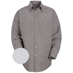 Vf Workwear-Div / Vf Imagewear (W) Long Sleeve Patterned Industrial Work Shirts - Men's Long-Sleeve Industrial Work Shirt, White with Charcoal Stripes, Size S - SP10CWS