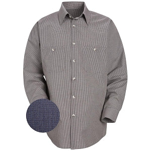 Vf Workwear-Div / Vf Imagewear (W) Long Sleeve Patterned Industrial Work Shirts - Men's Long-Sleeve Industrial Work Shirt, Gray with Blue Stripes, Size 4XL - SP10EX4XL