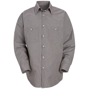 Vf Workwear-Div / Vf Imagewear (W) Long Sleeve Patterned Industrial Work Shirts - Men's Long-Sleeve Industrial Work Shirt, Khaki with Black Stripes, Size 5XL - SP10KB5XL