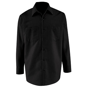 VF Imagewear Long Sleeve Industrial Work Shirts - Men's 65% Poly/35% Cotton Long-Sleeve Industrial Work Shirt, Black, Size 4XL - SP14BK4XL