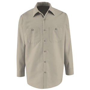 VF Imagewear Long Sleeve Industrial Work Shirts - Men's 65% Poly/35% Cotton Long-Sleeve Industrial Work Shirt, Light Gray, Size 4XL - SP14LA4XL