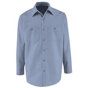 VF Imagewear Long Sleeve Industrial Work Shirts - Men's 65% Poly/35% Cotton Long-Sleeve Industrial Work Shirt, Light Blue, Size M - SP14LBM