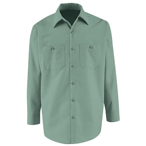 VF Imagewear Long Sleeve Industrial Work Shirts - Men's 65% Poly/35% Cotton Long-Sleeve Industrial Work Shirt, Light Green, Size 5XL - SP14LG5XL