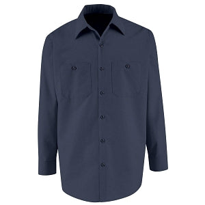 VF Imagewear Long Sleeve Industrial Work Shirts - Men's 65% Poly/35% Cotton Long-Sleeve Industrial Work Shirt, Navy, Size 4XL - SP14NV4XL