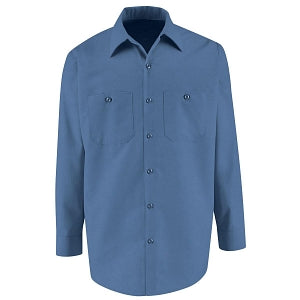 VF Imagewear Long Sleeve Industrial Work Shirts - Men's 65% Poly/35% Cotton Long-Sleeve Industrial Work Shirt, Postman Blue, Size 4XL - SP14PB4XL