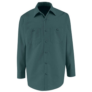 VF Imagewear Long Sleeve Industrial Work Shirts - Men's 65% Poly/35% Cotton Long-Sleeve Industrial Work Shirt, Spruce Green, Size 4XL - SP14SG4XL