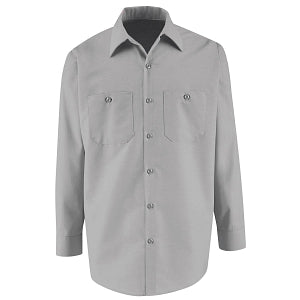 VF Imagewear Long Sleeve Industrial Work Shirts - Men's 65% Poly/35% Cotton Long-Sleeve Industrial Work Shirt, Silver Gray, Size 4XL - SP14SV4XL