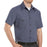 Vf Workwear-Div / Vf Imagewear (W) Short Sleeve Patterned Industrial Work Shirts - Unisex 65% Poly/35% Cotton Short-Sleeve Work Shirt with Stripe, Blue / Charcoal, Size 3XL - SP20EX3XL