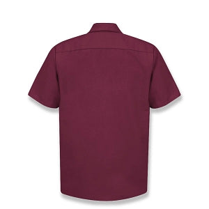 Vf Workwear-Div / Vf Imagewear (W) Short Sleeve Industrial Solid Work Shirts - Men's Short-Sleeve Industrial Solid Work Shirt, 65% Polyester/35% Cotton, Burgundy, Size 3XL - SP24BY3XL