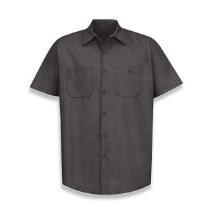 Vf Workwear-Div / Vf Imagewear (W) Short Sleeve Industrial Solid Work Shirts - Men's Short-Sleeve Industrial Solid Work Shirt, 65% Polyester/35% Cotton, Charcoal, Size 5XL - SP24CH5XL