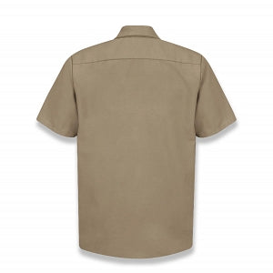 Vf Workwear-Div / Vf Imagewear (W) Short Sleeve Industrial Solid Work Shirts - Men's Short-Sleeve Industrial Solid Work Shirt, 65% Polyester/35% Cotton, Khaki, Size L - SP24KKL