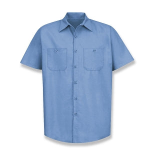 Vf Workwear-Div / Vf Imagewear (W) Short Sleeve Industrial Solid Work Shirts - Men's Short-Sleeve Industrial Solid Work Shirt, 65% Polyester/35% Cotton, Light Blue, Size 5XL - SP24LB5XL