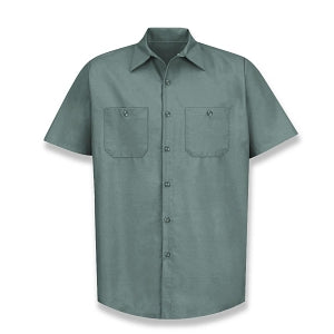 Vf Workwear-Div / Vf Imagewear (W) Short Sleeve Industrial Solid Work Shirts - Men's Short-Sleeve Industrial Solid Work Shirt, 65% Polyester/35% Cotton, Light Green, Size L - SP24LGL