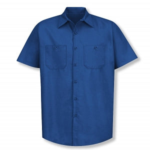 Vf Workwear-Div / Vf Imagewear (W) Short Sleeve Industrial Solid Work Shirts - Men's Short-Sleeve Industrial Solid Work Shirt, 65% Polyester/35% Cotton, Royal Blue, Size 3XL - SP24RB3XL