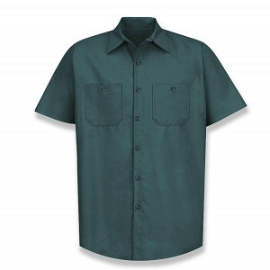 Vf Workwear-Div / Vf Imagewear (W) Short Sleeve Industrial Solid Work Shirts - Men's Short-Sleeve Industrial Solid Work Shirt, 65% Polyester/35% Cotton, Spruce Green, Size 3XL - SP24SG3XL