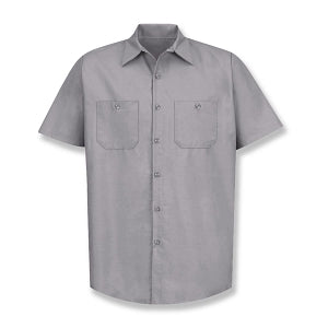 Vf Workwear-Div / Vf Imagewear (W) Short Sleeve Industrial Solid Work Shirts - Men's Short-Sleeve Industrial Solid Work Shirt, 65% Polyester/35% Cotton, Silver Gray, Size 4XL - SP24SV4XL