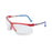 Sperian Protection Uvex Genesis Glasses - Uvex Genesis Safety Glasses with Uvextreme Anti-Fog Clear Lens and Patriot Red, White and Blue Frame - S3260X