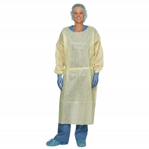 S2S Global Over-The-Head Poly Cover Gowns - Over-The-Head Polyethylene-Coated Cover Gown, Yellow, Size XL - 2365