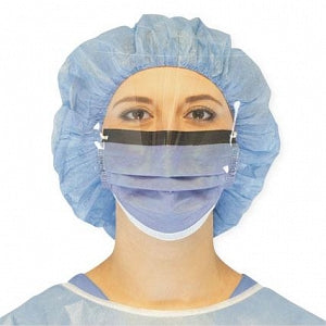 S2S Global PremierPro Surgical and Isolation Masks - Procedure Mask, Ear Loop, Antifog, Visor, Sea Blue - 2451