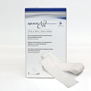 Convatec AQUACEL Ag Hydrofiber Wound Dressings - Aquacel Silver Dressing, 3/4" x 18" - 403771