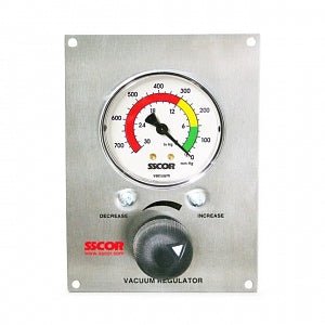 SSCOR VX-2 Onboard Portable Suction Devices - Stainless Steel Panel Mount Regulator with Large 2-1/2" Gauge - 25000