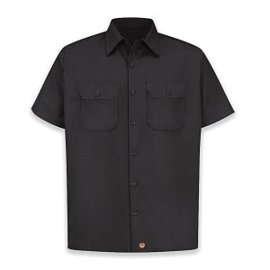 Vf Workwear-Div / Vf Imagewear (W) Short Sleeve Utility Work Shirt - Unisex Short-Sleeve Utility Work Short, Black, Size 5XL - ST62BK5XL