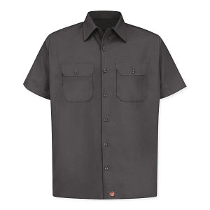 Vf Workwear-Div / Vf Imagewear (W) Short Sleeve Utility Work Shirt - Unisex Short-Sleeve Utility Work Short, Charcoal, Size 4XL - ST62BK4XL