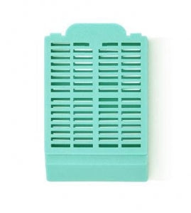 Statlab MedicalProduct Rear Tab Histo Embedding Cassette W/Lid - CASSETTE, HISTO, EMBED, W/LID, AQUA, 1500/CS - EC309