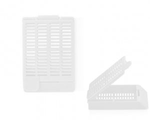 Statlab MedicalProduct Hinged Lid Frnt Tab Embedding Cassettes - CASSETTE, EMBED, HINGED, W/LID, WHITE, 500/BX - HC100