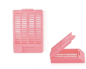 Statlab MedicalProduct Hinged Lid Frnt Tab Embedding Cassettes - CASSETTES, EMBED, HINGED, W/LID, PINK, 500/BX - HC104