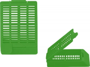 Statlab MedicalProduct Hinged Lid Frnt Tab Embedding Cassettes - CASSETTE, EMBED, HINGED, DK GREEN, 500/BX - HC113