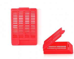 Statlab MedicalProduct Hinged Lid Frnt Tab Embedding Cassettes - CASSETTES, EMBED, HINGED, W/LID, RED, 500/BX - HC116