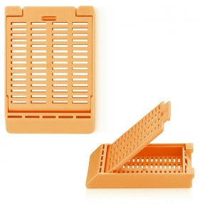 Statlab Medical Products Slim Embedding Cassettes Hinged Lid - CASSETTE, EMBED, SLIM, HINGED, TAPED, ORANGE - M509-11T