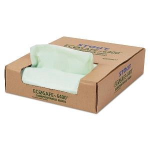 Stout EcoSafe-6400 Compostable Waste Bags - EcoSafe-6400 Compostable Compost Bag Liners, Green, 1.1 mil, 30" x 39" - E3039E11