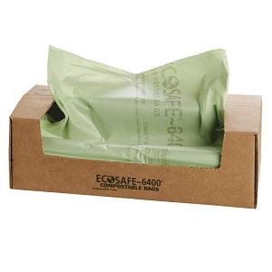 Stout EcoSafe-6400 Compostable Waste Bags - EcoSafe-6400 Compostable Compost Bag Liners, Green, 0.85 mil, 48" x 60" - E4860E85