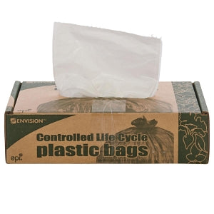 Stout Controlled Life-Cycle Plastic Trash Bags - Controlled Life-Cycle Plastic Trash Bag Liners, White, 13 gal., 0.70 mil, 24" x 30" - G2430W70