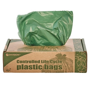 Stout Controlled Life-Cycle Plastic Trash Bags - Controlled Life-Cycle Plastic Trash Bag Liners, Green, 33 gal., 1.1 mil, 33" x 40" - G3340E11