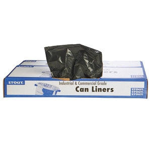 Stout Industrial-Commercial Grade Trash Can Liners - 100% Recycled Plastic Trash Bag Liners, Brown / Black, 55-60 gal., 1.5 mil, 38" x 60" - T3860B15