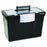 Storex Portable File Storage Boxes - Black Portable File Storage Box with Organizer Lid, Letter / Legal, 14.5"W x 10.5"D x 12"H - 61510U01C