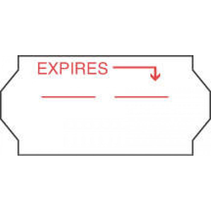 Label Compatible With Meto, Txii Guns Paper Permanent Expires 1" X 1/2" White 1500 Per Roll, 12 Rolls Per Box