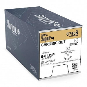 Surgical Specialties Chromic Gut Sutures - Chromic Gut Suture, G-1, 6-0, 18", Double-Armed - C790N