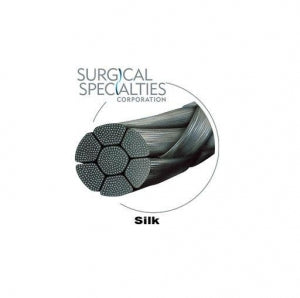 Surgical Specialties Black Braided Silk Sutures - Black Silk Braided Suture with DS30 Needle, 18" Long, Size 2-0 - D679N