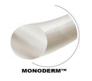 Surgical Specialties Sharpoint Monoderm Sutures - Monoderm Undyed Absorbable Suture with 13 mm 3/8 Circle Fine Reverse Cutting P-3 Needle, 45 cm Long, Size 5-0 - Y493N