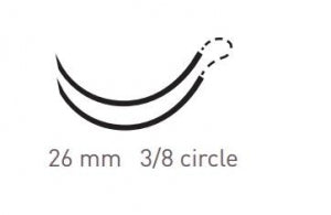 Surgical Specialties Monoderm Diamond Point Precision Sutures - Monoderm Bidirectional Undyed Absorbable Suture with 26 mm 3/8 Circle Reverse Cutting Needle, 14 x 14 cm Long, Size 2-0 - YA-1015Q