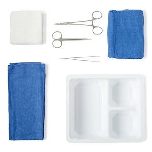 Centurion Centurion Suture Trays - Sharps-Free Suture Set with Scissors, Forceps, Extra-Fine Needle Holder, Gauze and Towels - SUT13545