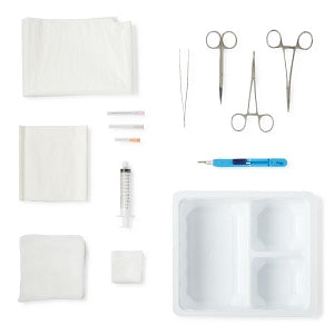 Centurion Centurion Incision and Drainage Trays - Suture Tray with Needles and Syringe, Gauze, Towel, Drapes, Scalpel and Instruments - SUT15085