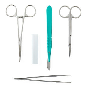 Centurion Centurion Debridement Kits - Debridement Tray with Scalpel, Scissors, 1:2 Adson Forceps and Mosquito Forceps - SUT4015