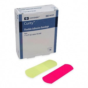 Cardinal Health Curity Flexible Adhesive Bandages - Curity Flexible Adhesive Bandage, Neon, 3/4" x 3" - 44103