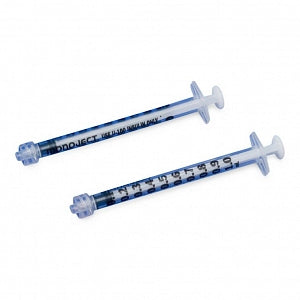 Cardinal Health Monoject 1 mL Luer Lock Syringes - Monoject 1 mL Insulin Syringe, Luer Lock Tip, Orange Cap Tip - 1188100777